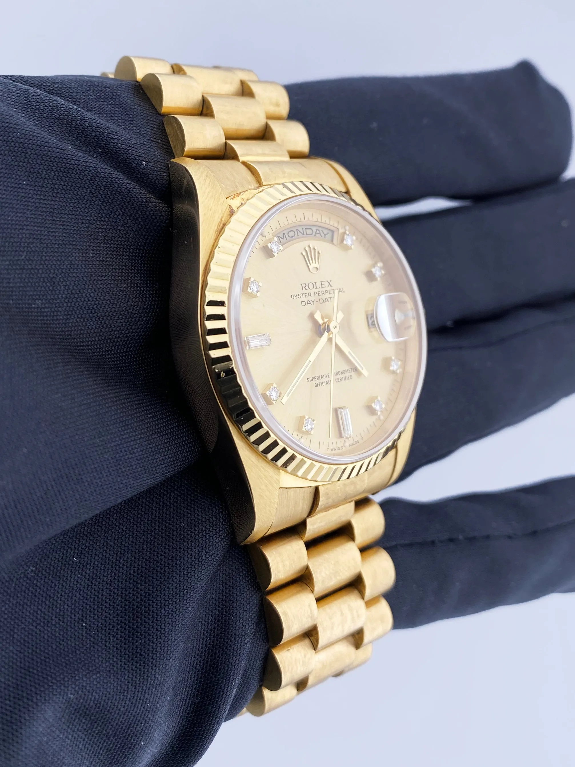 Rolex Day-Date President 18238 Diamond Dial Mens Watch