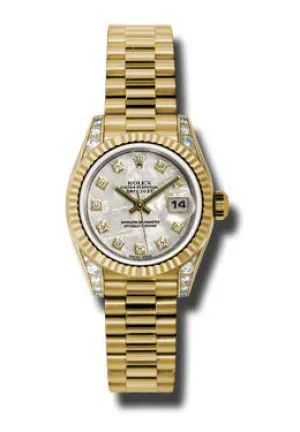 Rolex Lady-Datejust 26 Meteorite Dial 18K Yellow Gold President Automatic Ladies Watch 179238MTDP