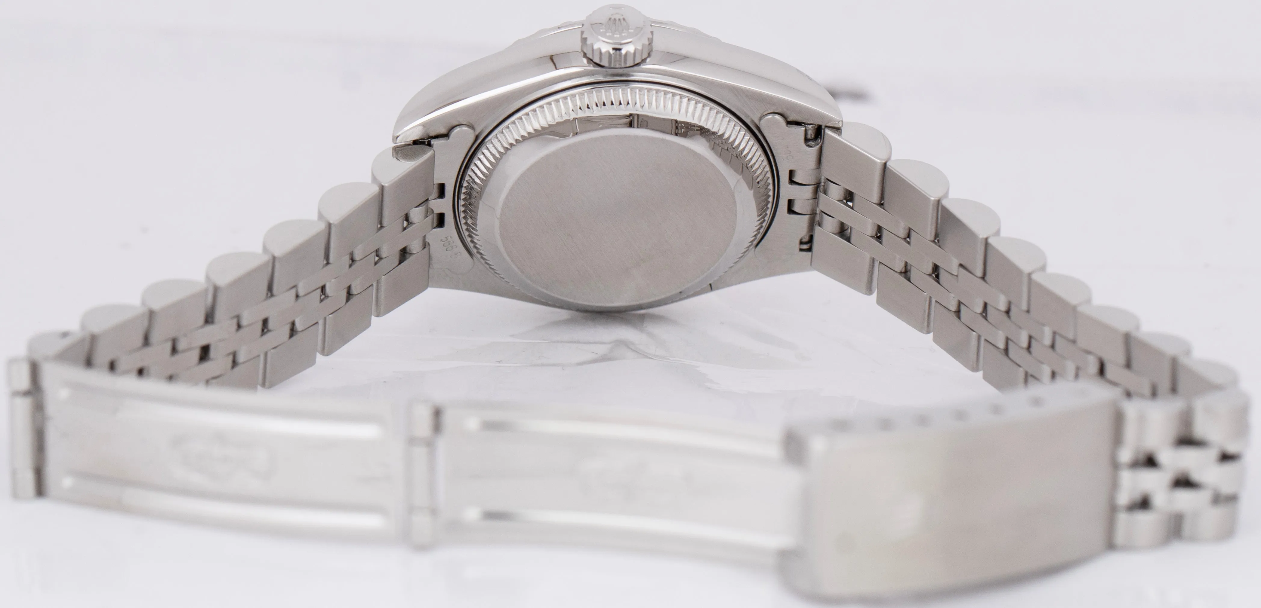 Rolex Oyster Perpetual Date 26mm Gray Diamond Steel Engine-Turned Watch 69240