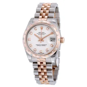 Rolex Oyster Perpetual Datejust 31 White Dial Stainless Steel and 18K Everose Gold Jubilee Bracelet Automatic Ladies Watch 178341WDJ