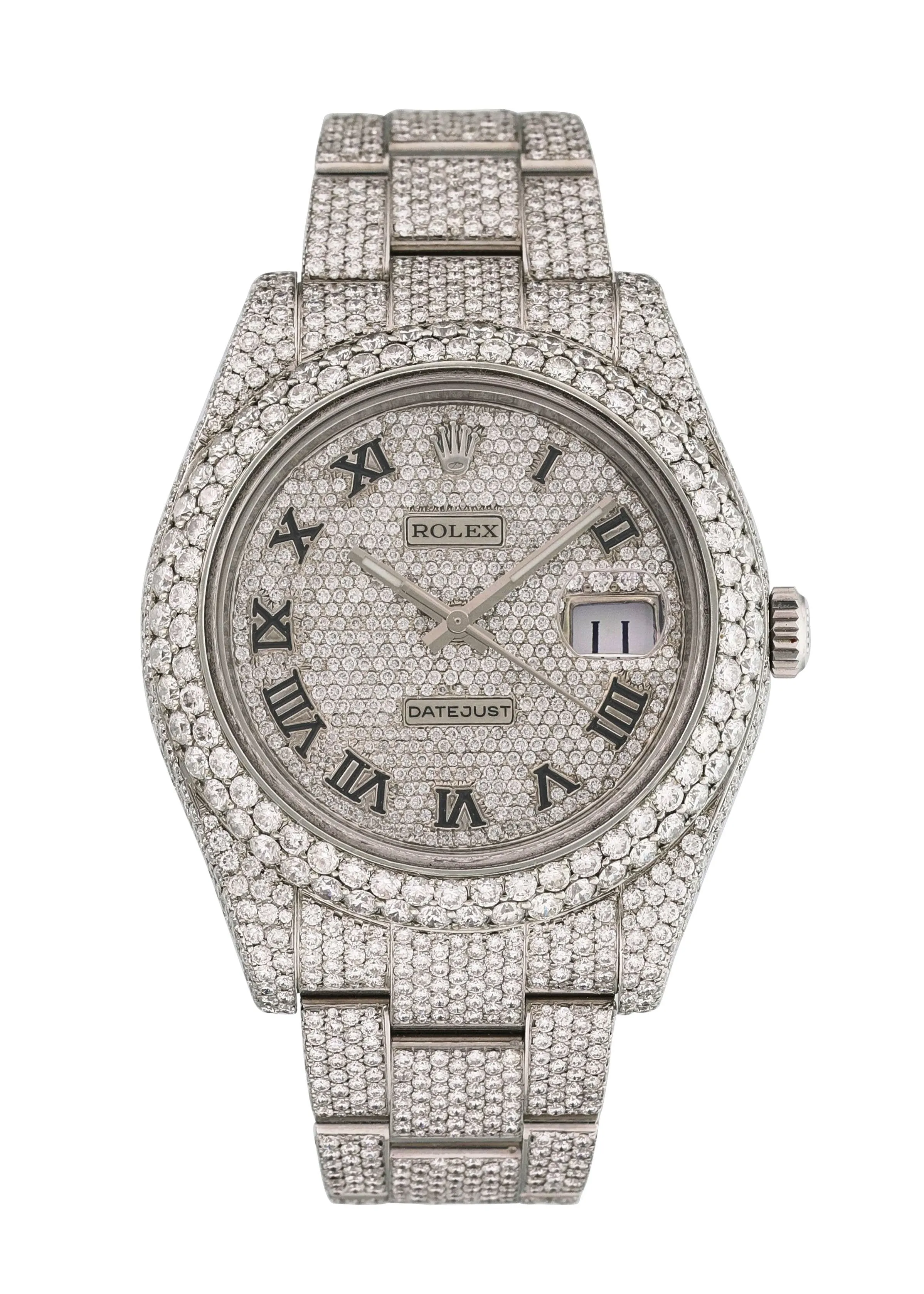 Rolex Oyster Perpetual Datejust II 116300 Iced Mens Watch Box Papers