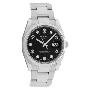 Rolex Stainless Steel 18K White Gold Diamond Datejust 36 116234