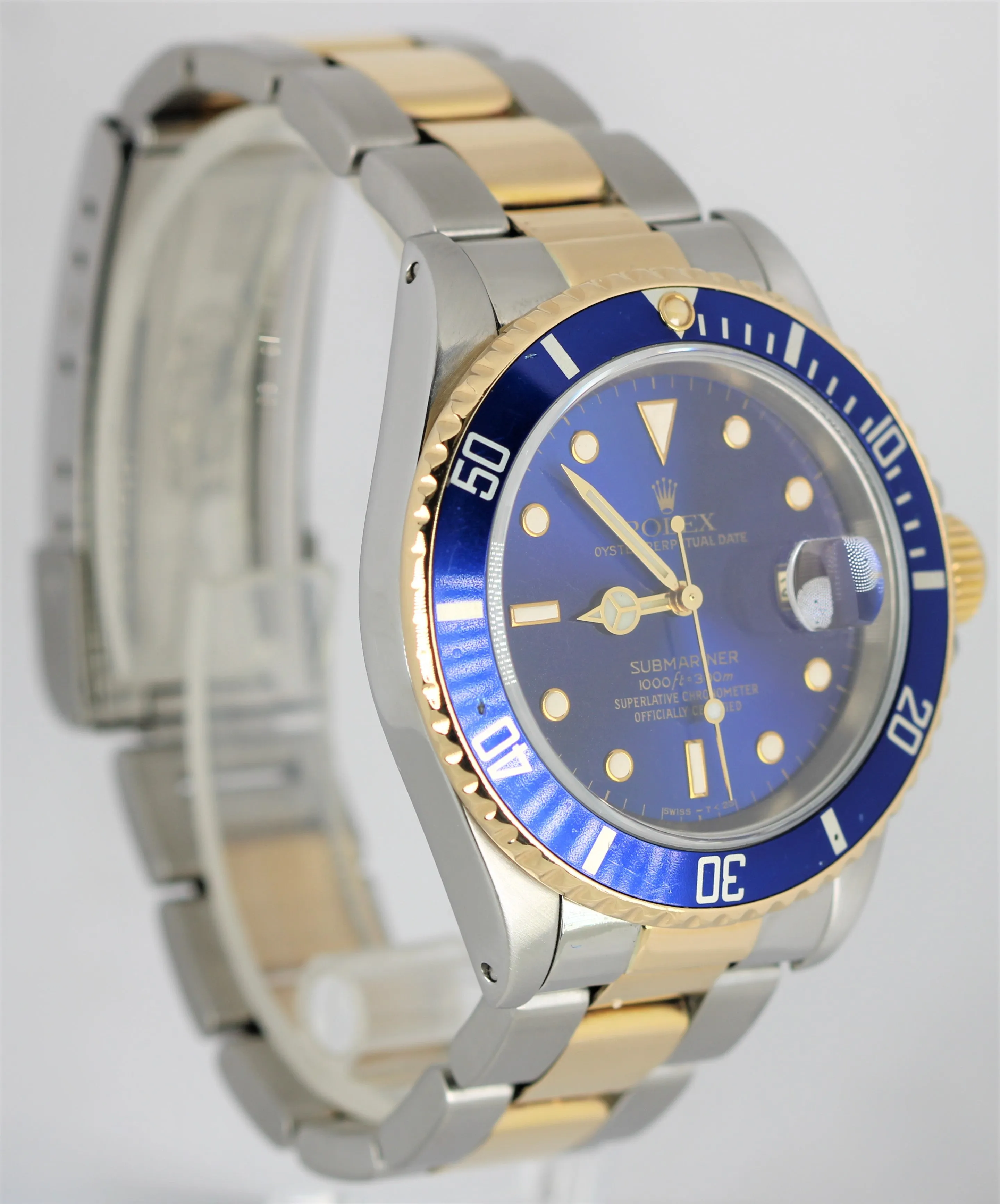 Rolex Submariner Date Two-Tone 18k Yellow Gold Steel Blue 40mm 16613LB Watch