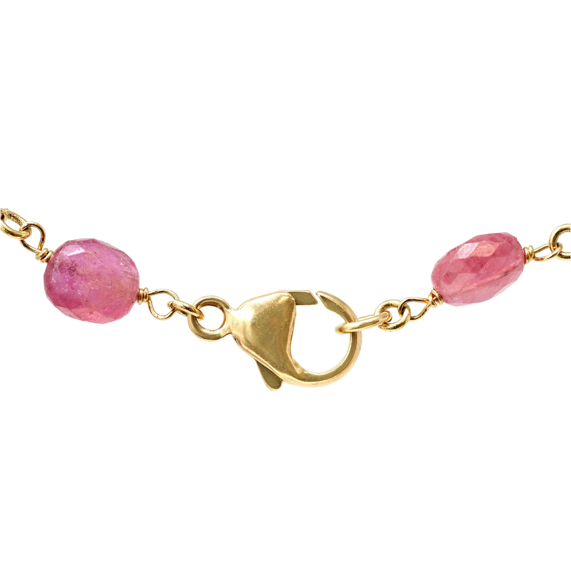 Rosaria Varra Pink Sapphire Bead and Diamond Necklace