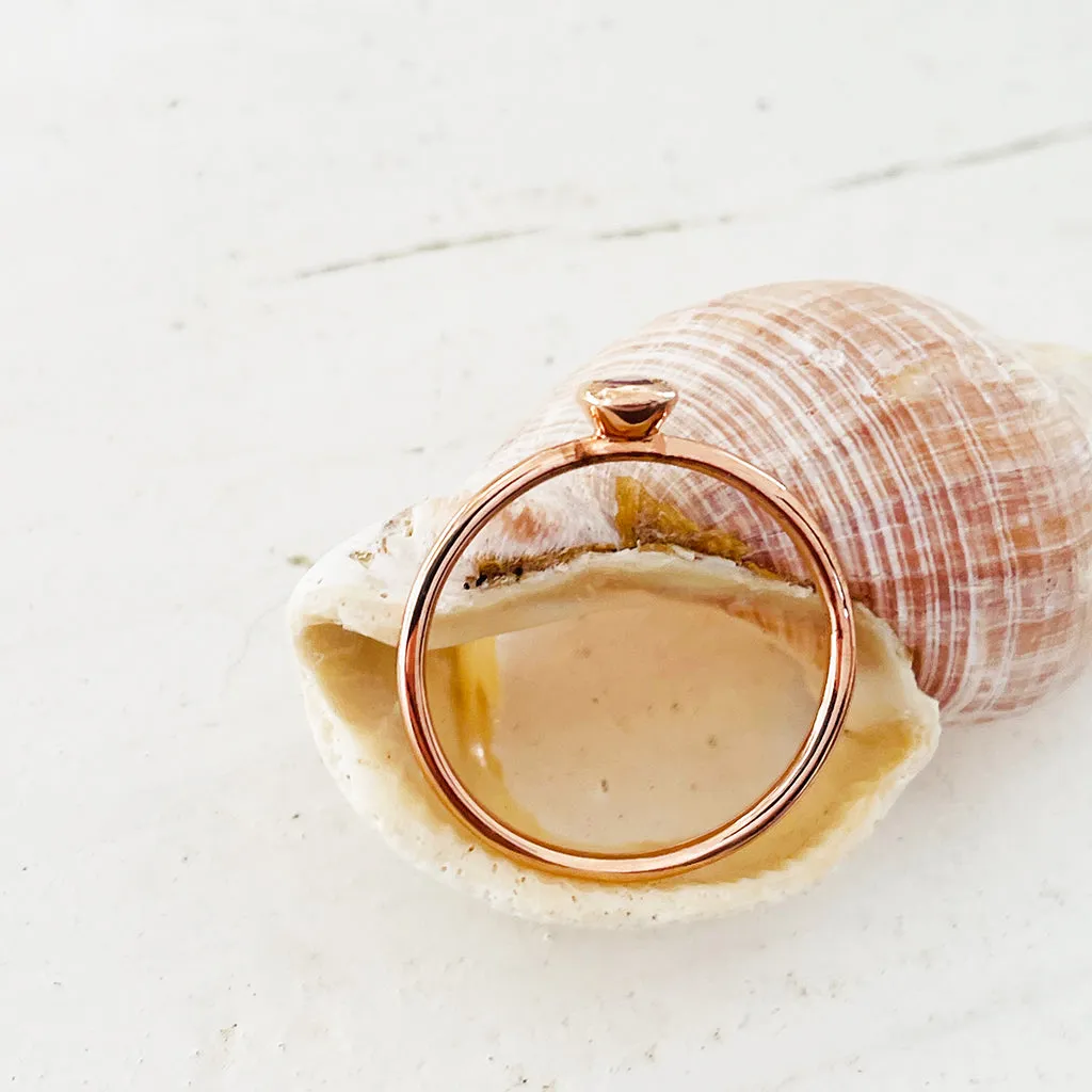 Rose Gold Bezel Set Morganite Stacking Ring