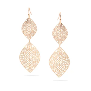 ROSE GOLD LEAF DROP EARRINGS #SWKK-11205RG (AE18)