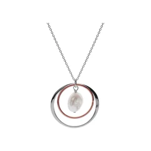 Rose gold plated ring pendant with coin pearl
