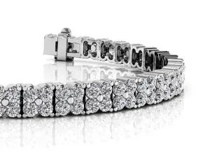 Round Diamond Blossom Tennis Lab-Grown Diamond Bracelet with 4.88 ct.(finished) 2mm