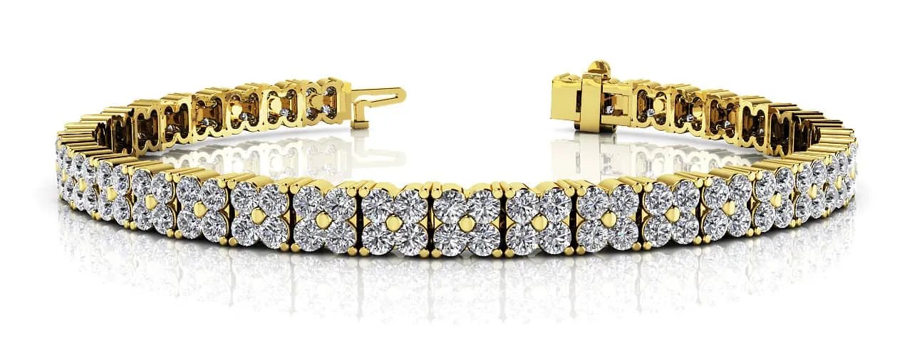 Round Diamond Blossom Tennis Lab-Grown Diamond Bracelet with 4.88 ct.(finished) 2mm