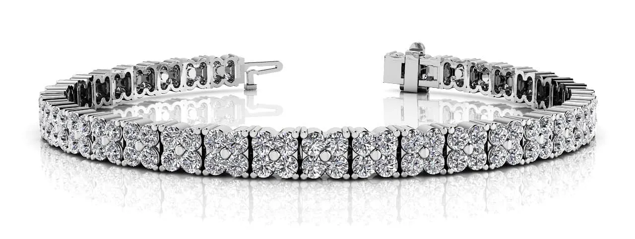Round Diamond Blossom Tennis Lab-Grown Diamond Bracelet with 4.88 ct.(finished) 2mm