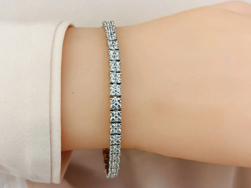 Round Diamond Blossom Tennis Lab-Grown Diamond Bracelet with 4.88 ct.(finished) 2mm