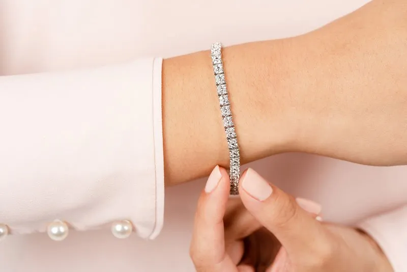 Round Diamond Blossom Tennis Lab-Grown Diamond Bracelet with 4.88 ct.(finished) 2mm