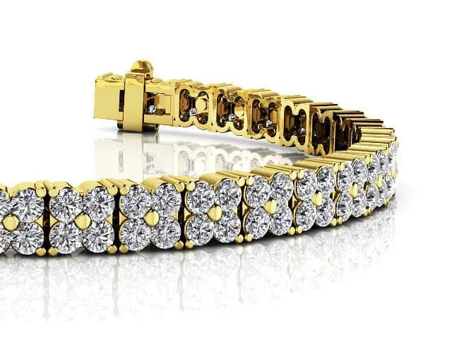 Round Diamond Blossom Tennis Lab-Grown Diamond Bracelet with 4.88 ct.(finished) 2mm