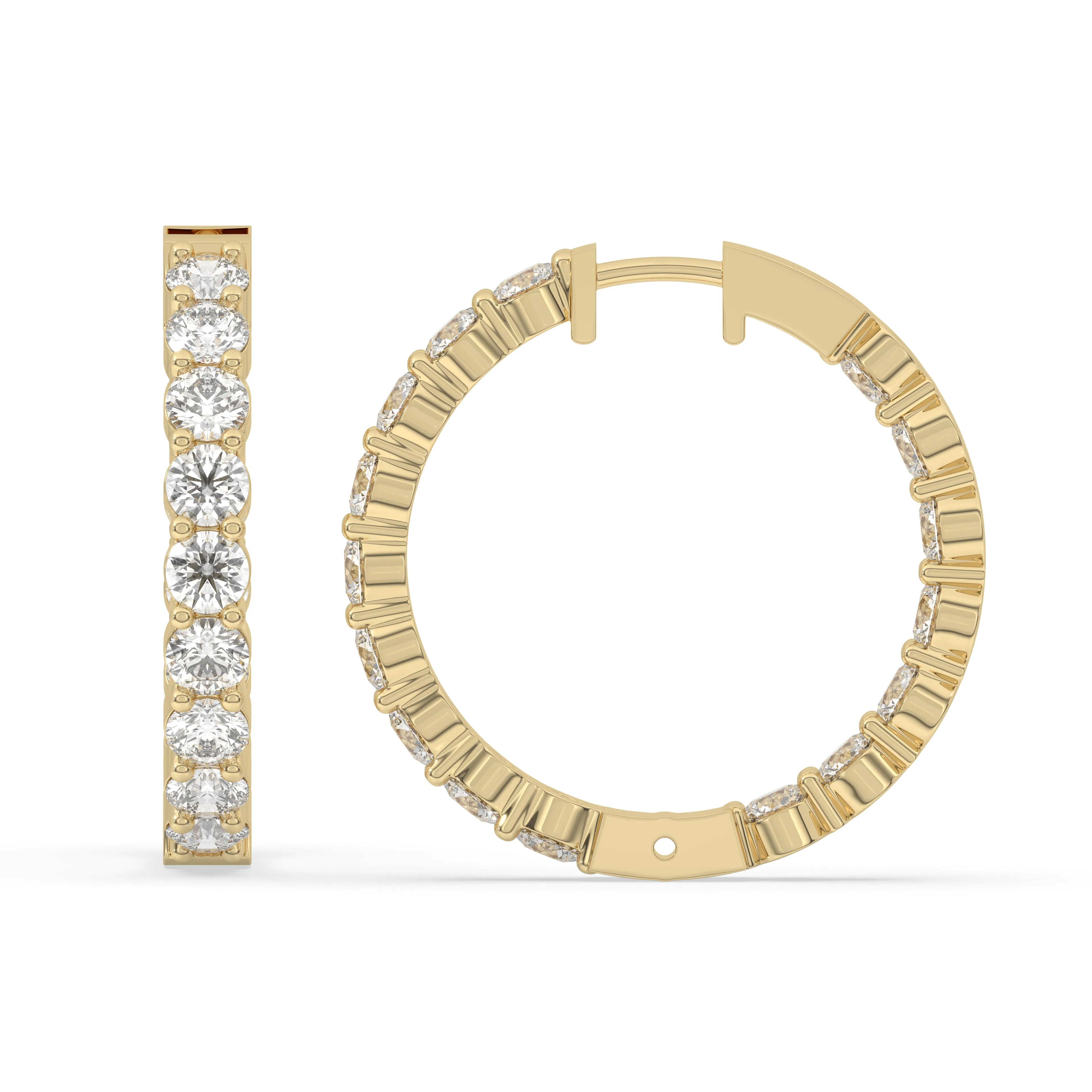 Round Inside-Out Hoop Earrings