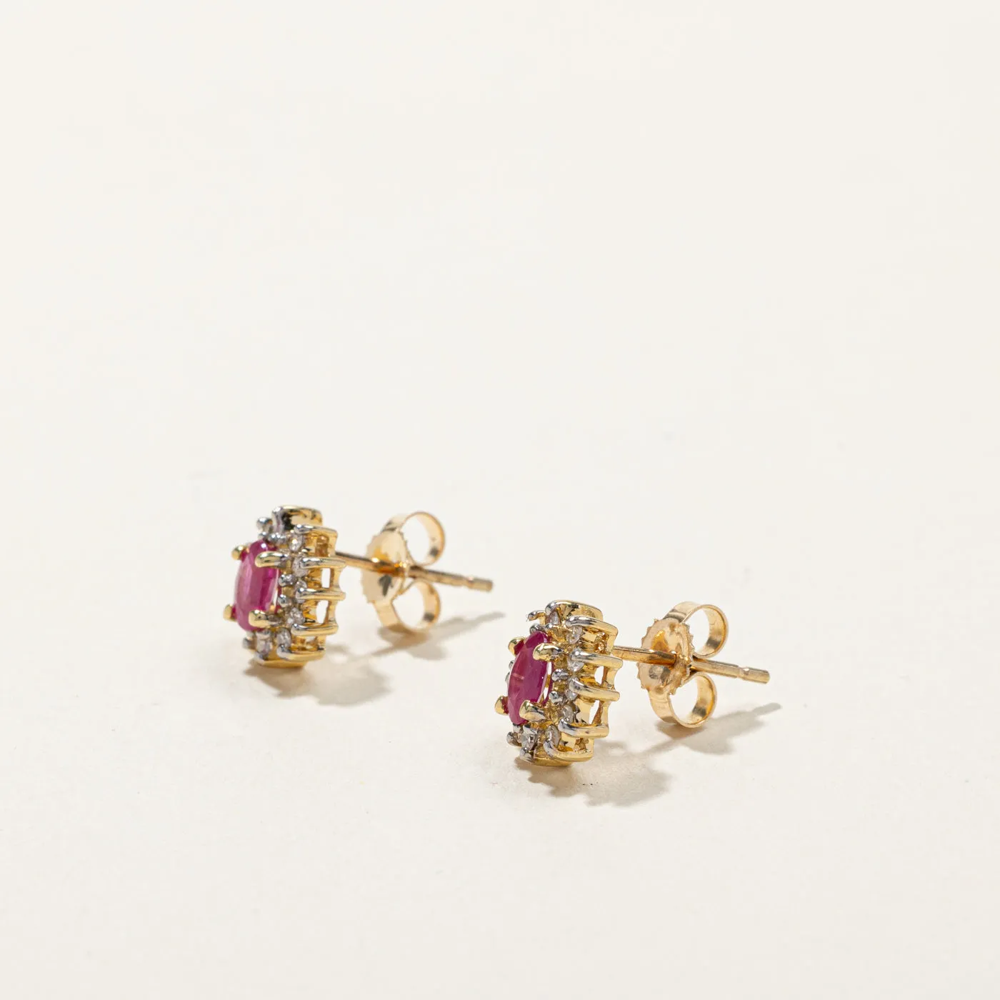 Ruby & Diamond Stud Earrings | 0.34ctw | 0.12ctw |