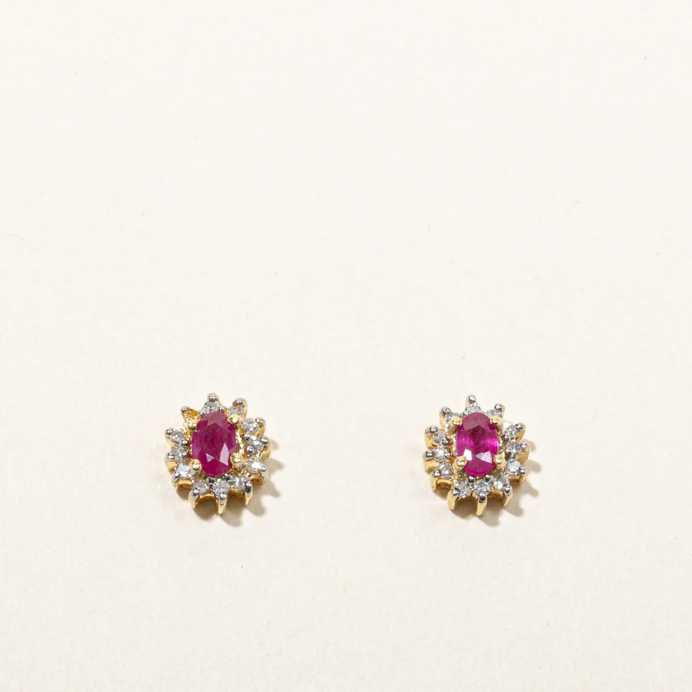Ruby & Diamond Stud Earrings | 0.34ctw | 0.12ctw |