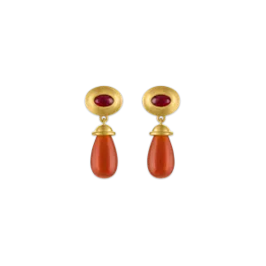 Ruby and Carnelian Alabastra Earrings