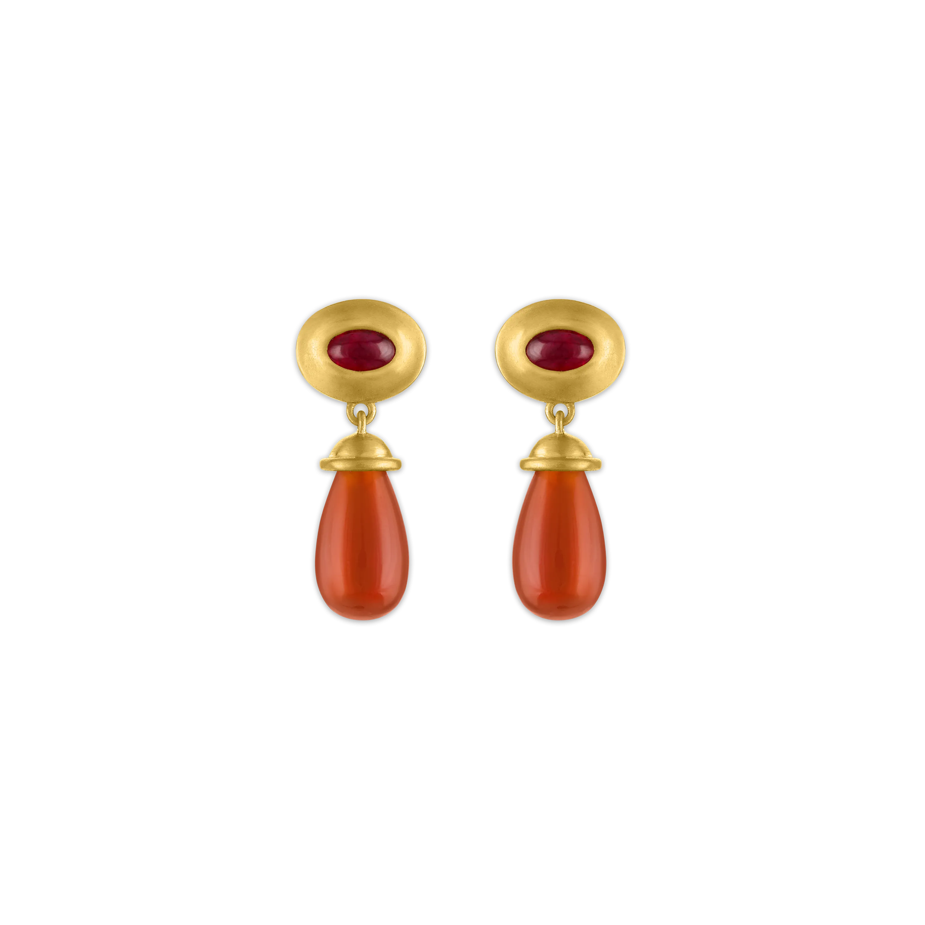 Ruby and Carnelian Alabastra Earrings