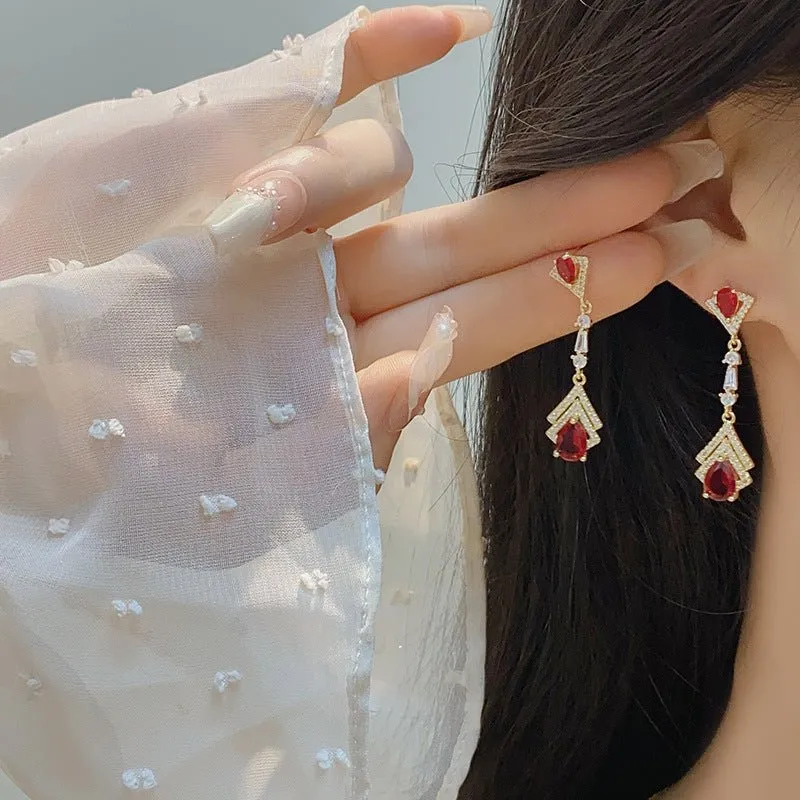 Ruby Baroque Drop Earrings - Marisa
