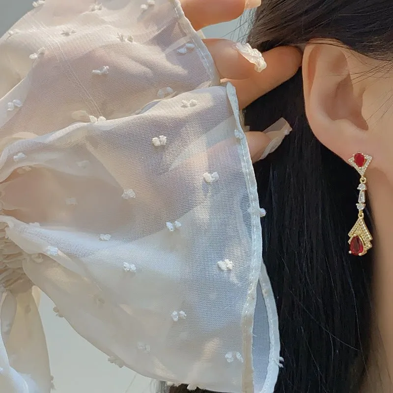 Ruby Baroque Drop Earrings - Marisa