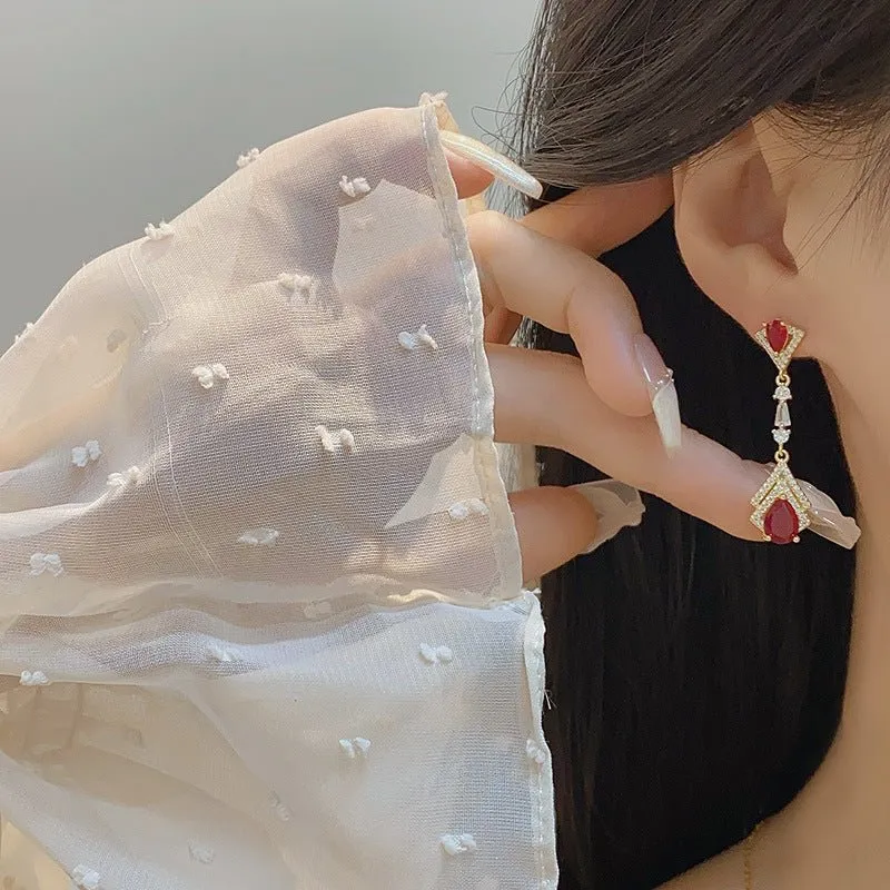 Ruby Baroque Drop Earrings - Marisa
