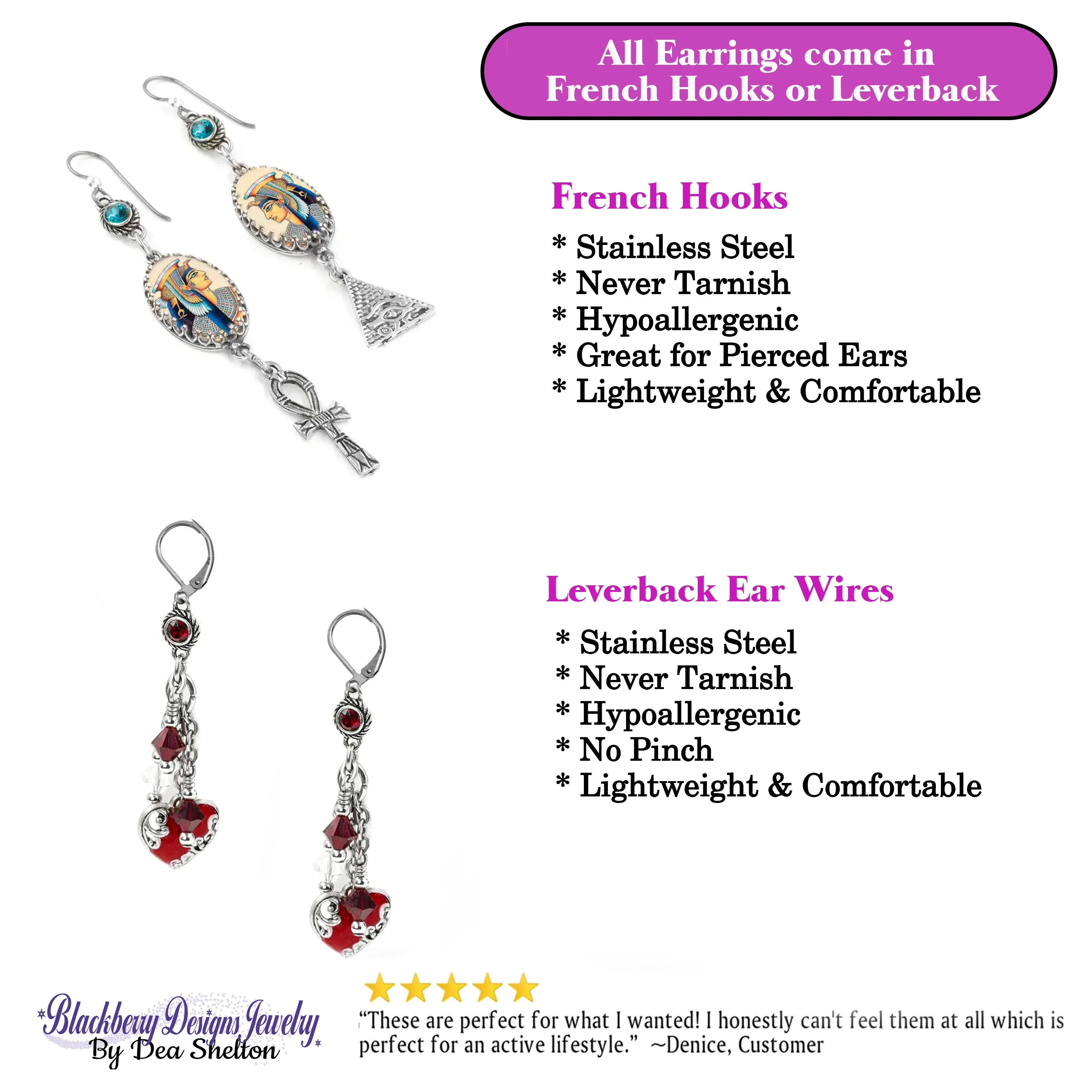 Ruby Crystal Santa Earrings