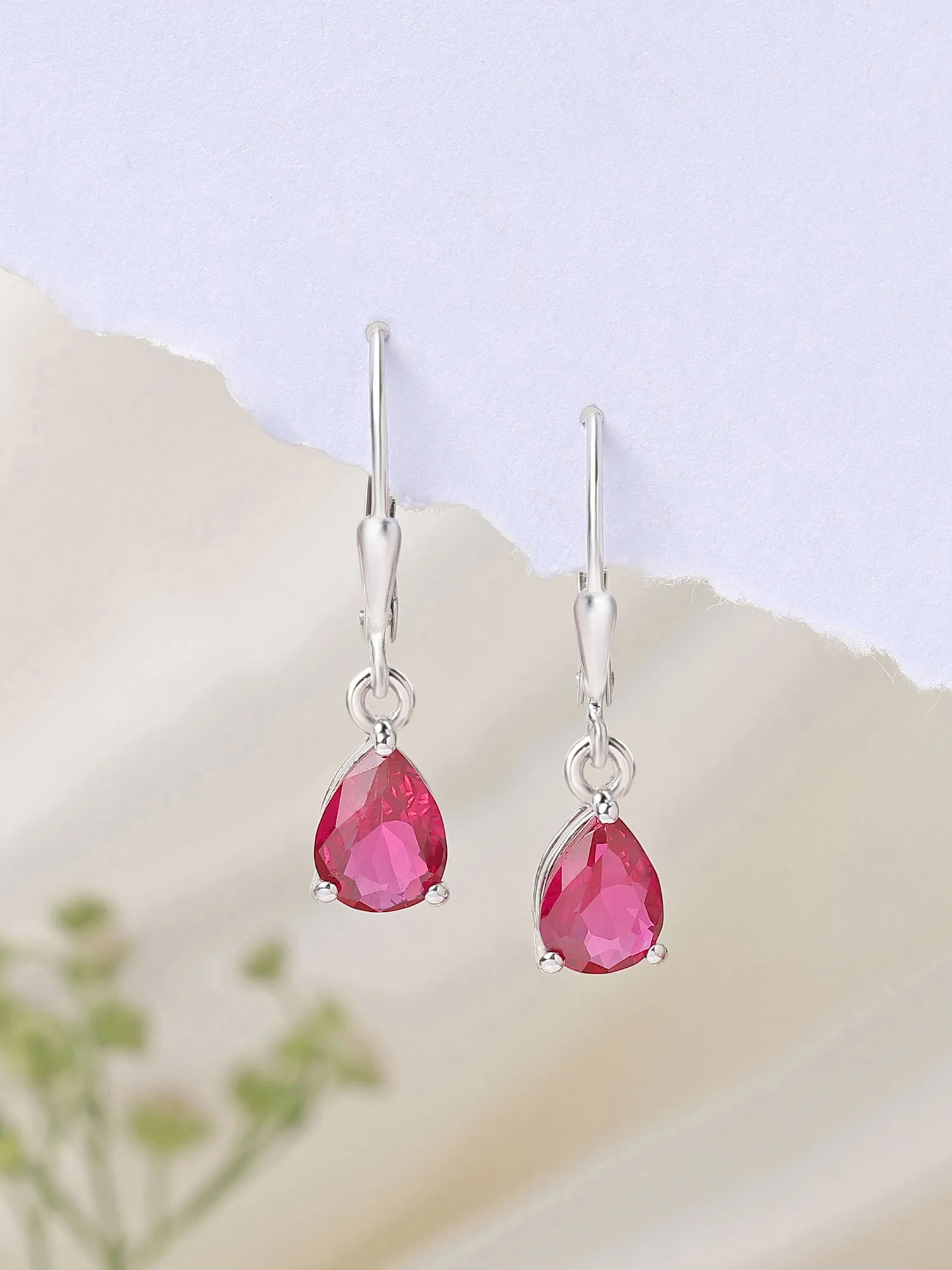 Ruby Drop Earring For Women