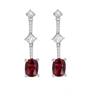 Ruby Drop Line Earring