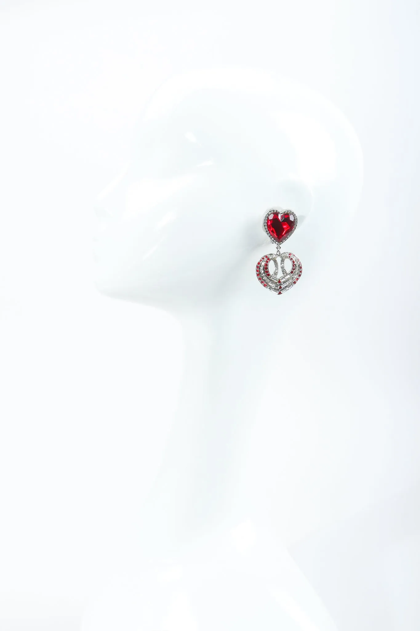 Ruby Heart Drop Earrings