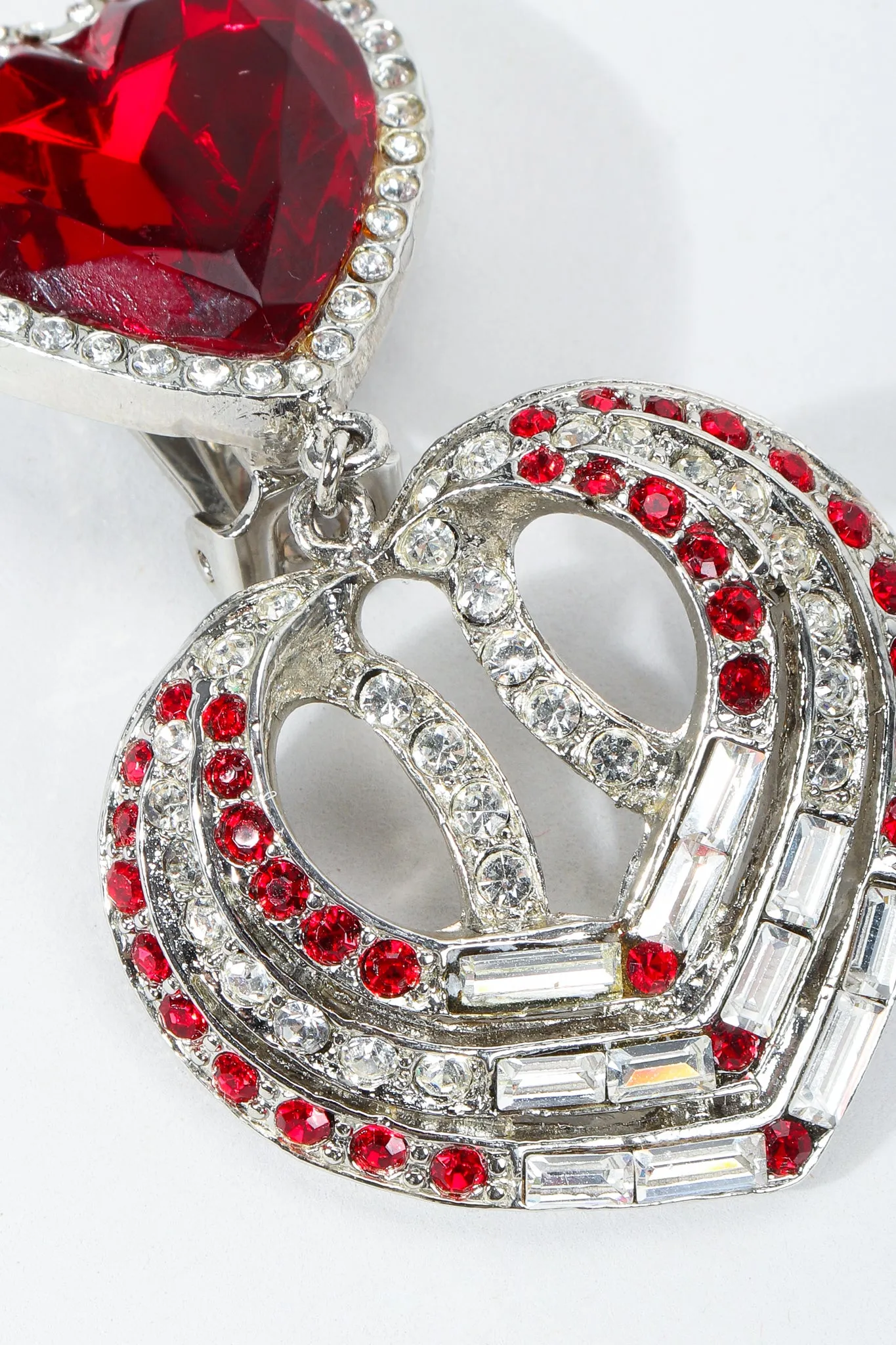 Ruby Heart Drop Earrings
