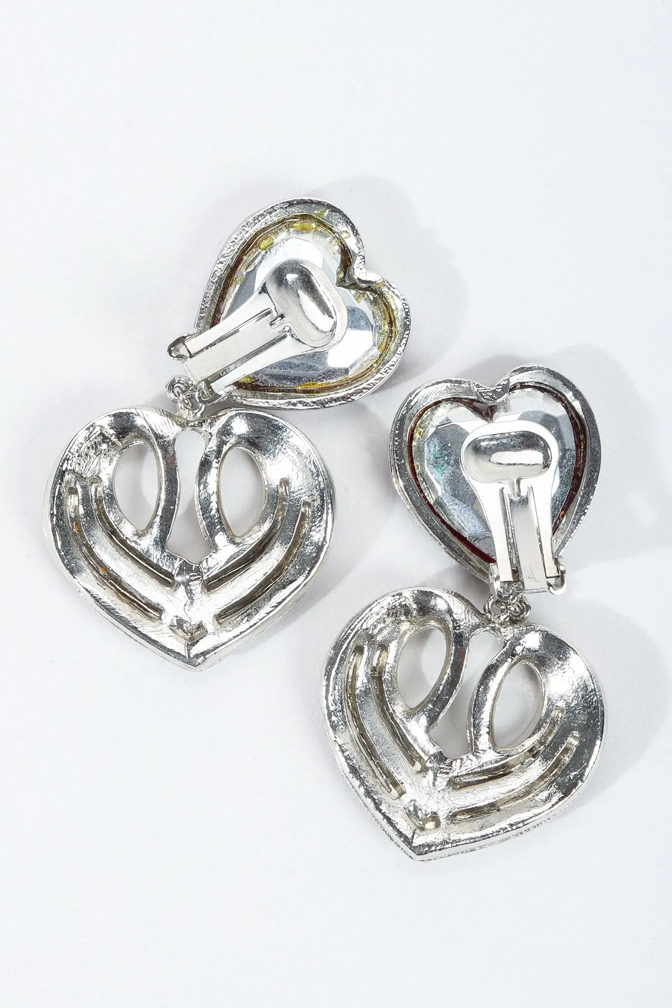 Ruby Heart Drop Earrings