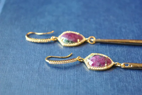 RUBY IN ZOISTE AND RHINESTONES GOLD SPIKE LONG STATEMENT EARRINGS
