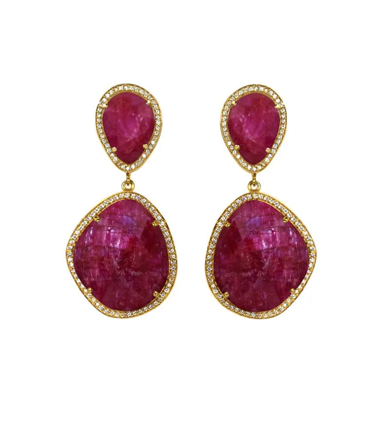 Ruby Jade Drop Earrings