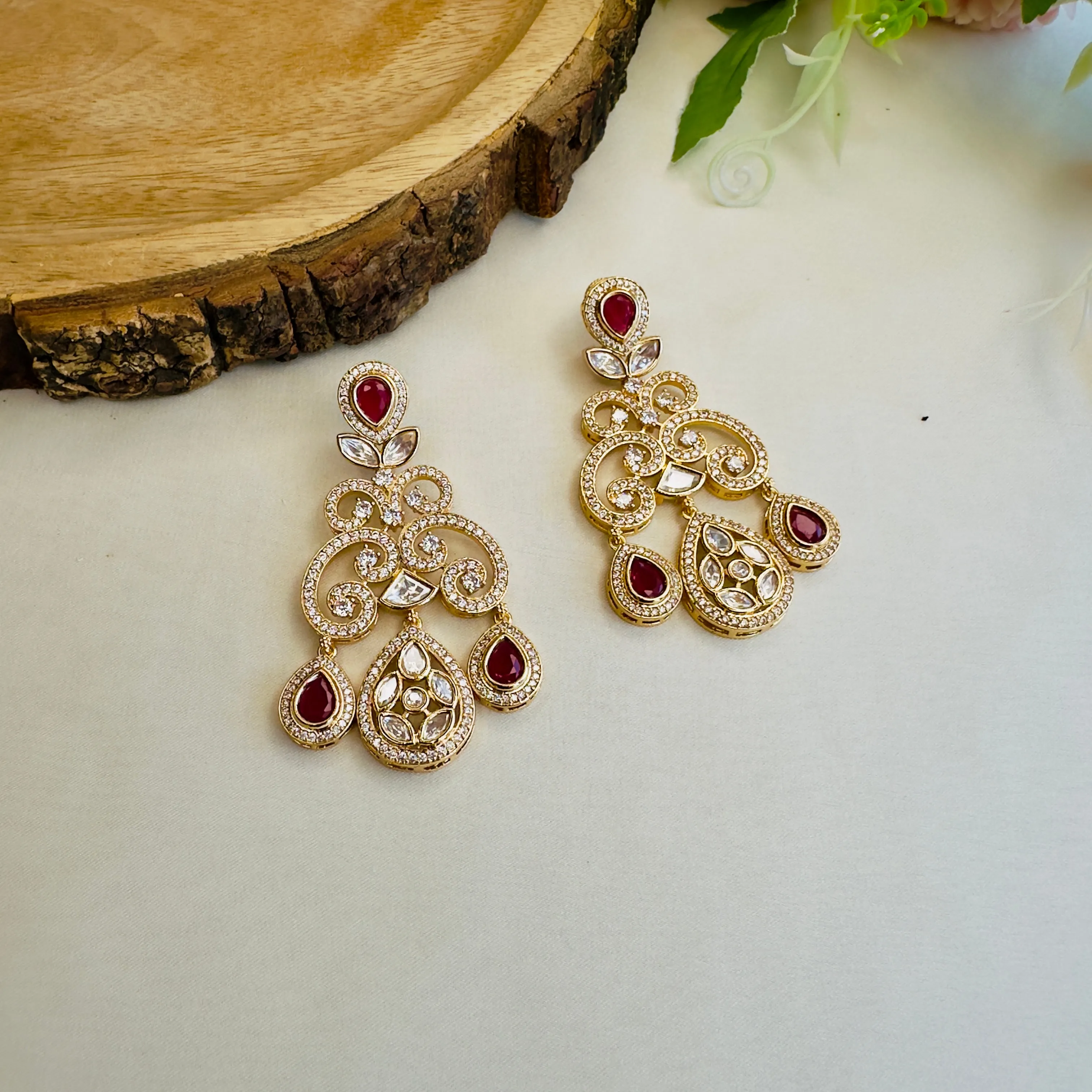 Ruby Moissanite Earrings