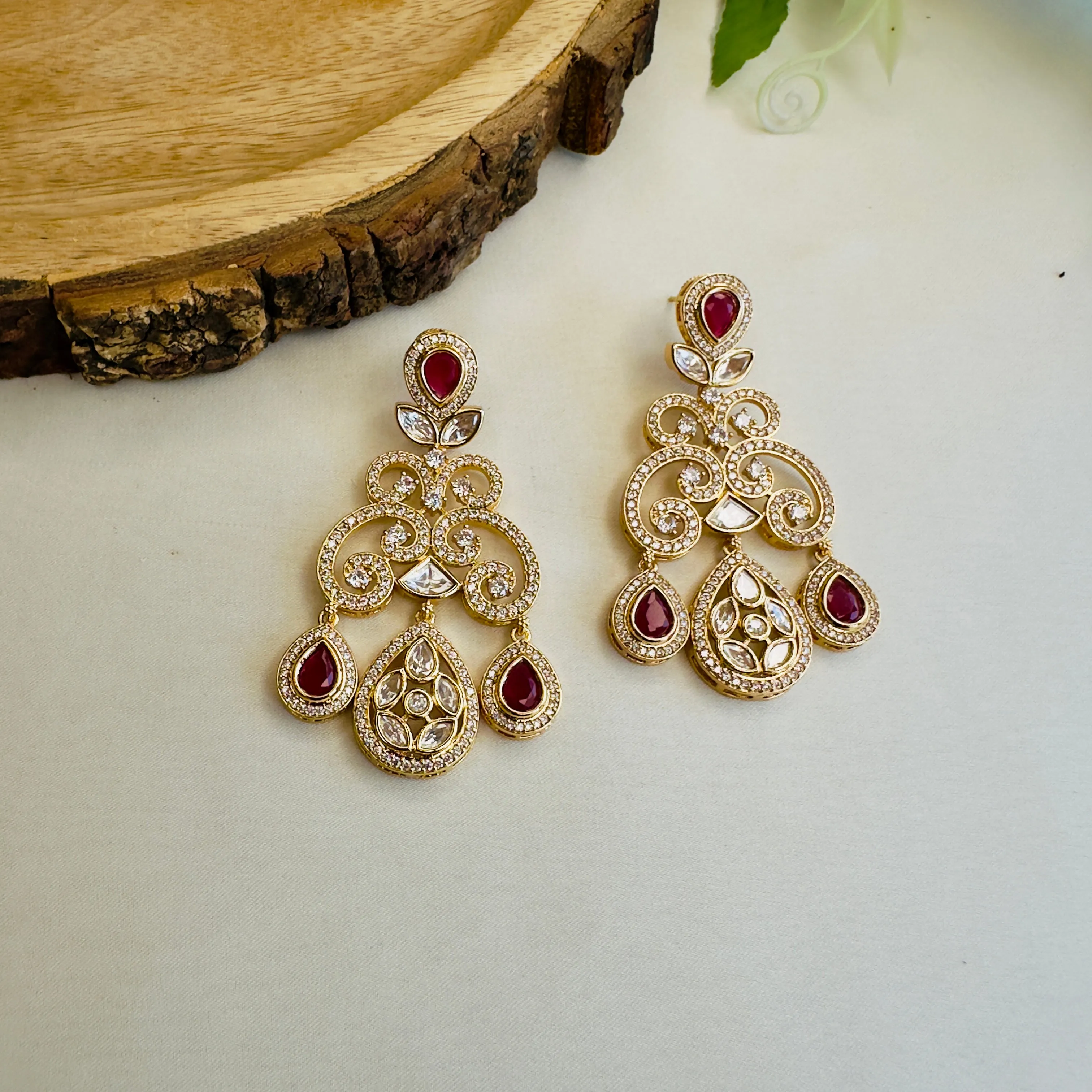 Ruby Moissanite Earrings