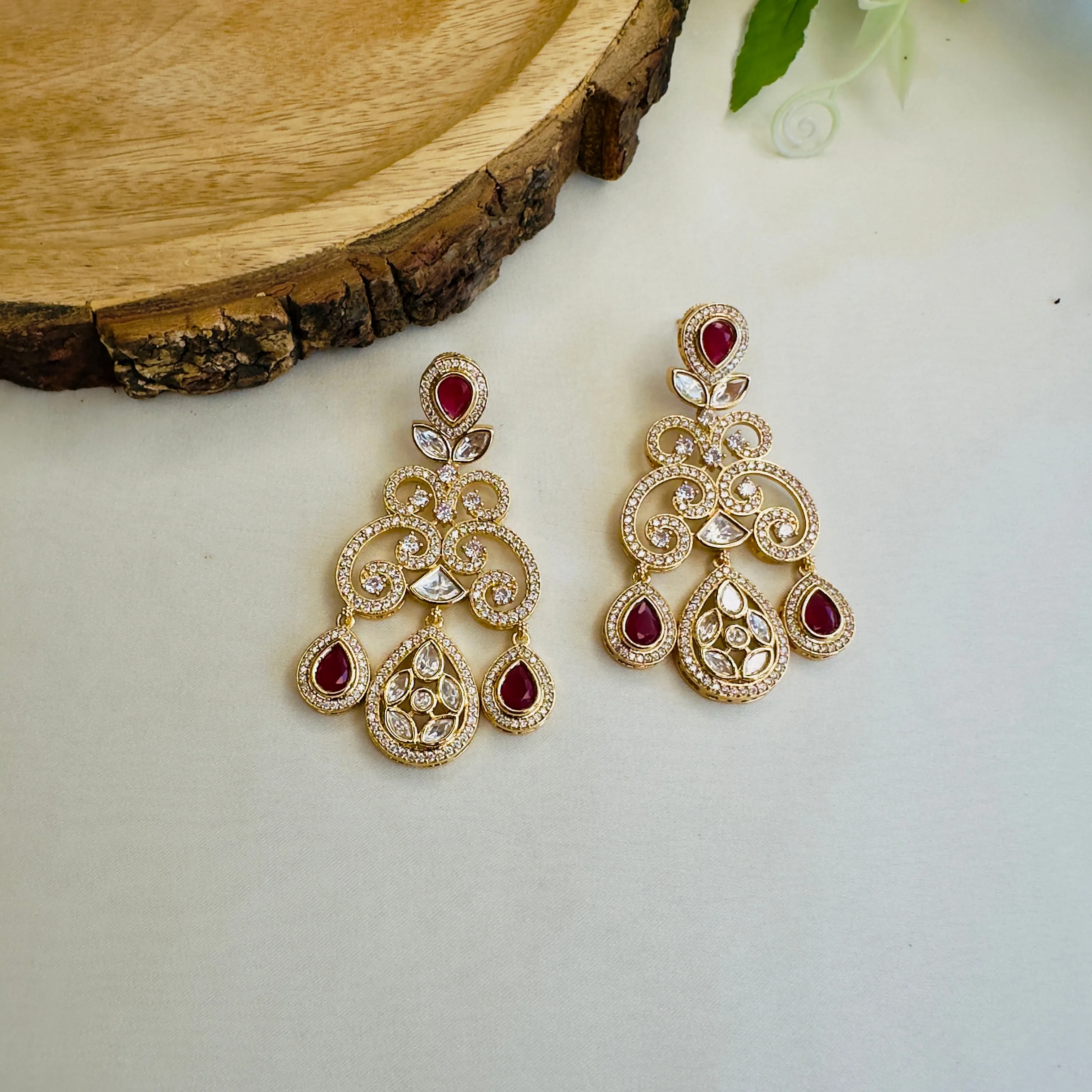 Ruby Moissanite Earrings