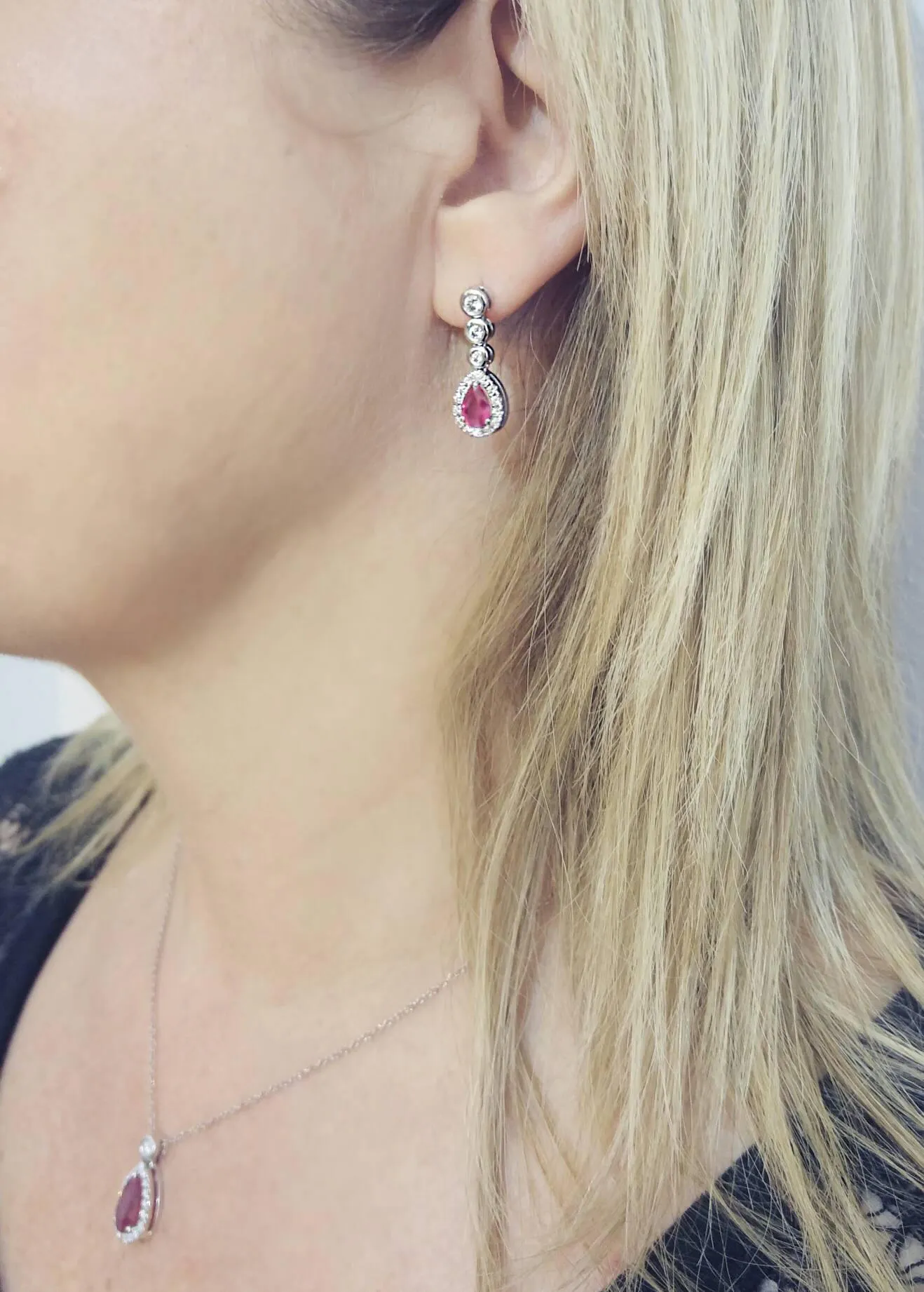 Ruby Pear Shape Necklace Pendant