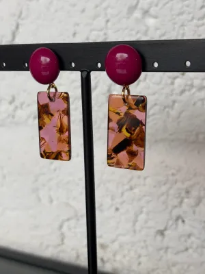 Ruby Pink Earrings