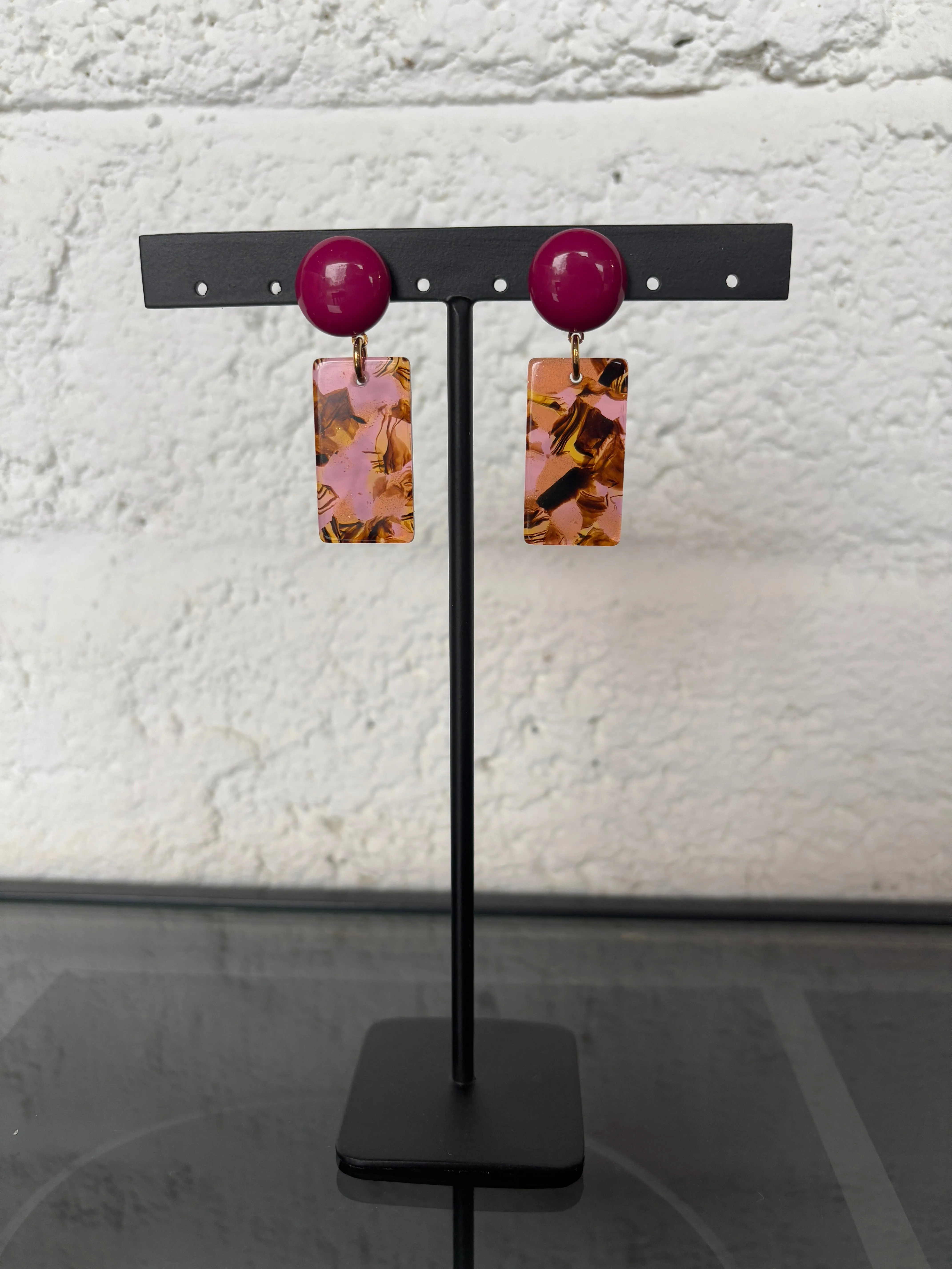 Ruby Pink Earrings