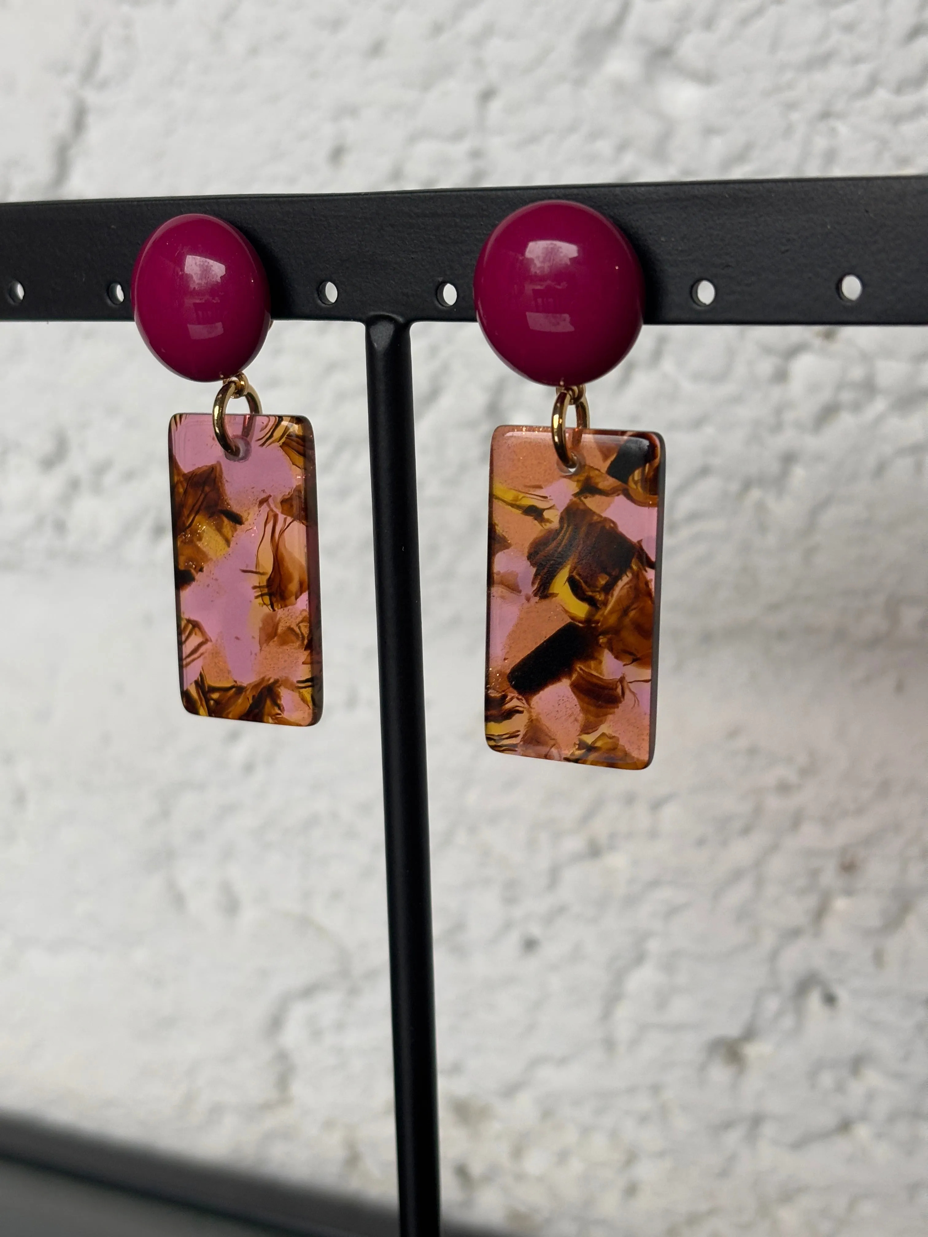 Ruby Pink Earrings