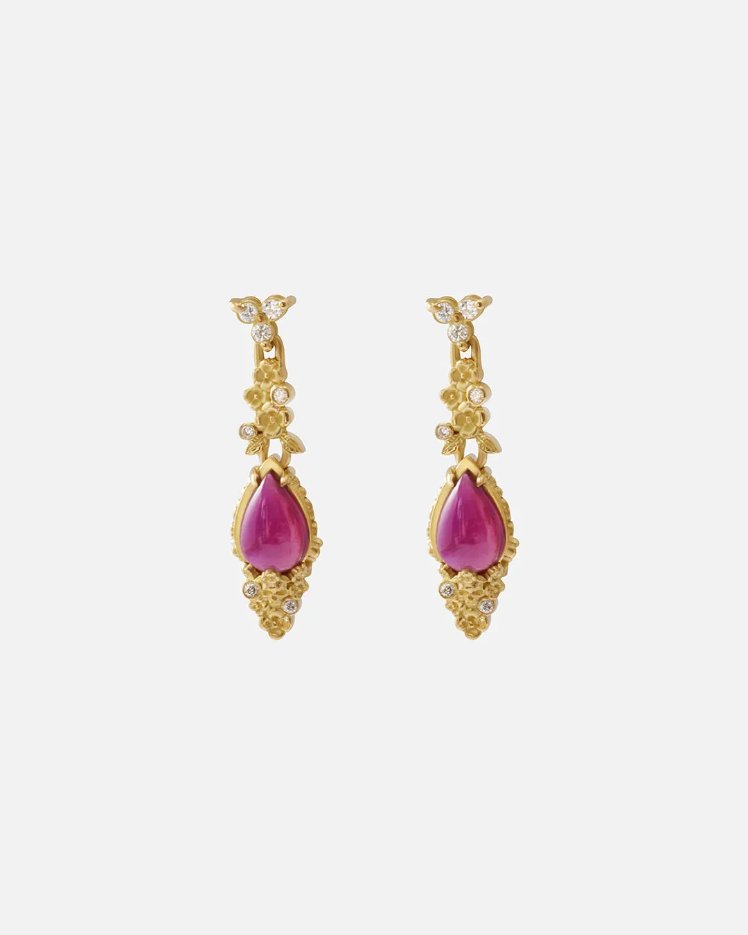 Ruby Skull Drop Earrings