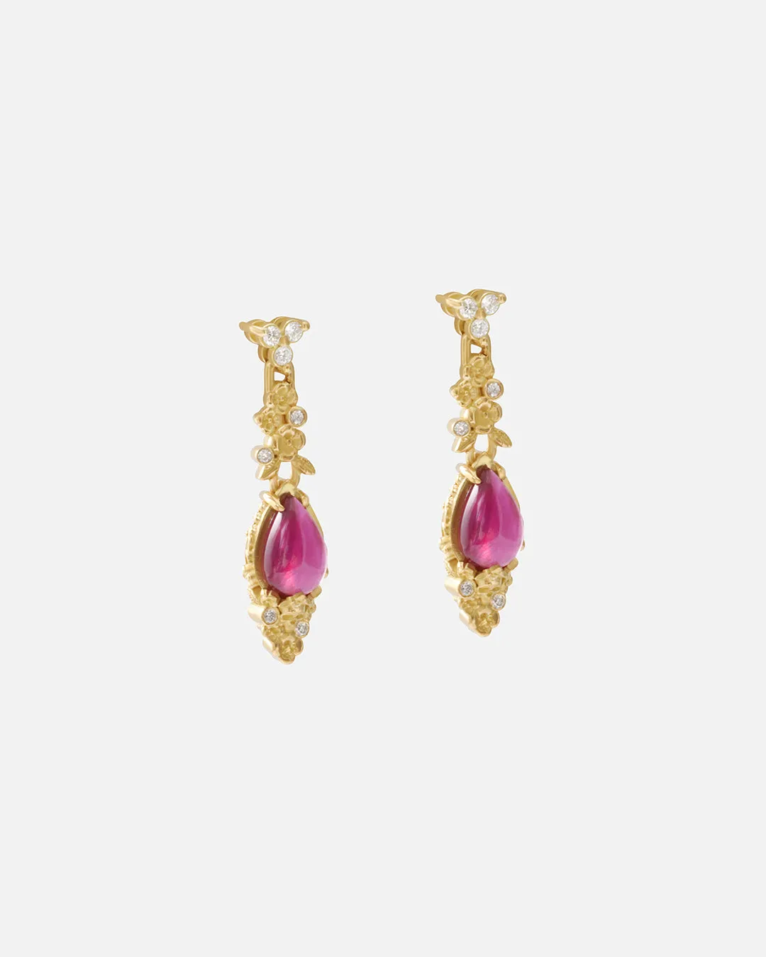 Ruby Skull Drop Earrings