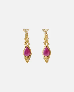 Ruby Skull Drop Earrings