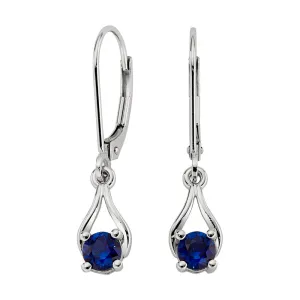 Sapphire Wishbone Dangle Earrings