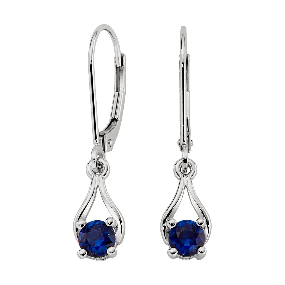 Sapphire Wishbone Dangle Earrings