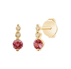 Sara Ruby and Diamond Earrings