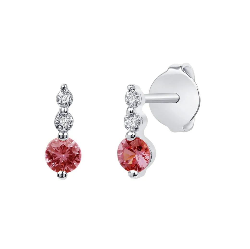 Sara Ruby and Diamond Earrings