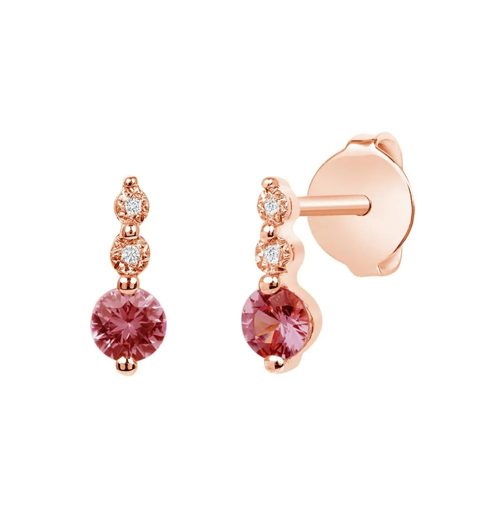 Sara Ruby and Diamond Earrings