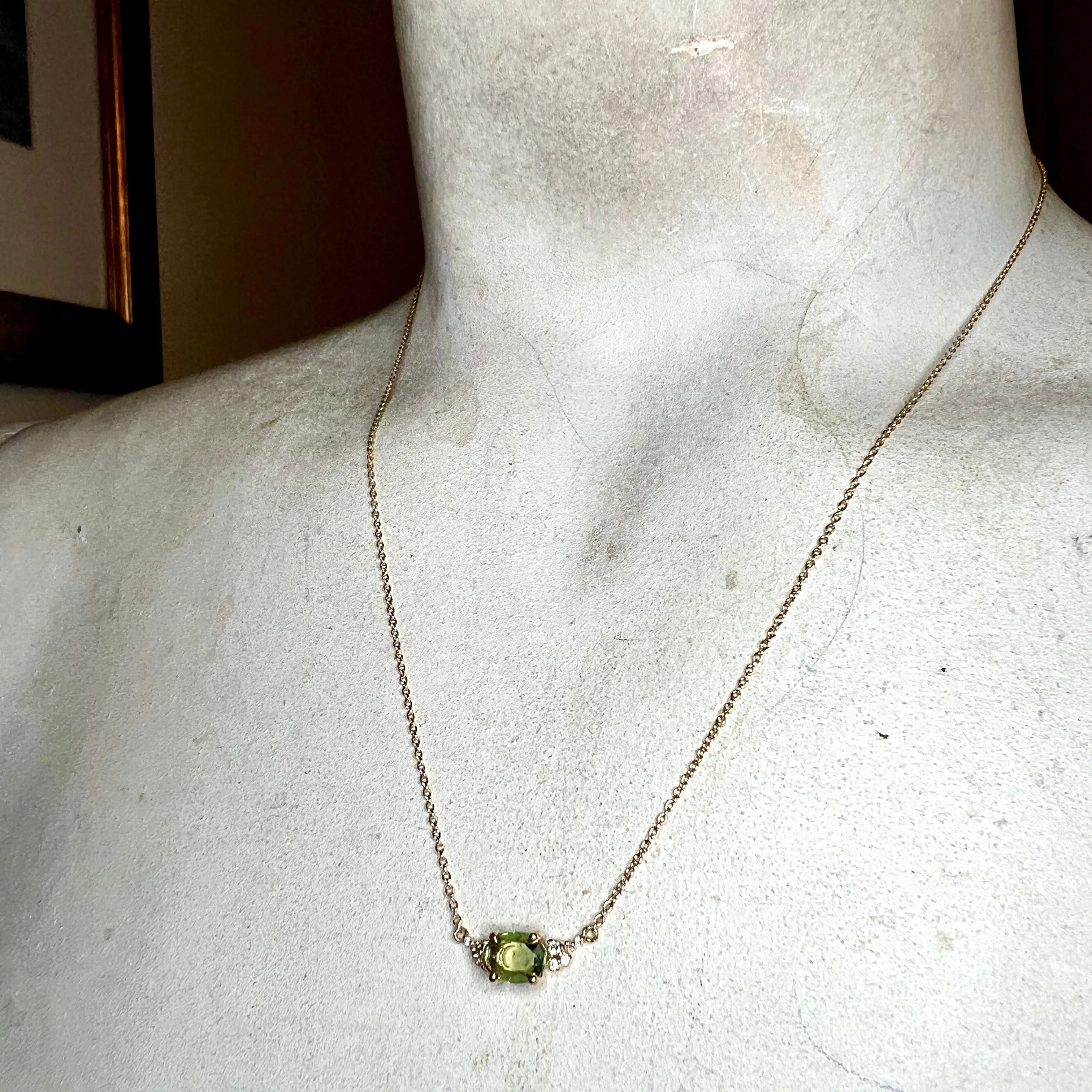 Sarai Natural Oval Sapphire & Diamond Layering Gold Necklace