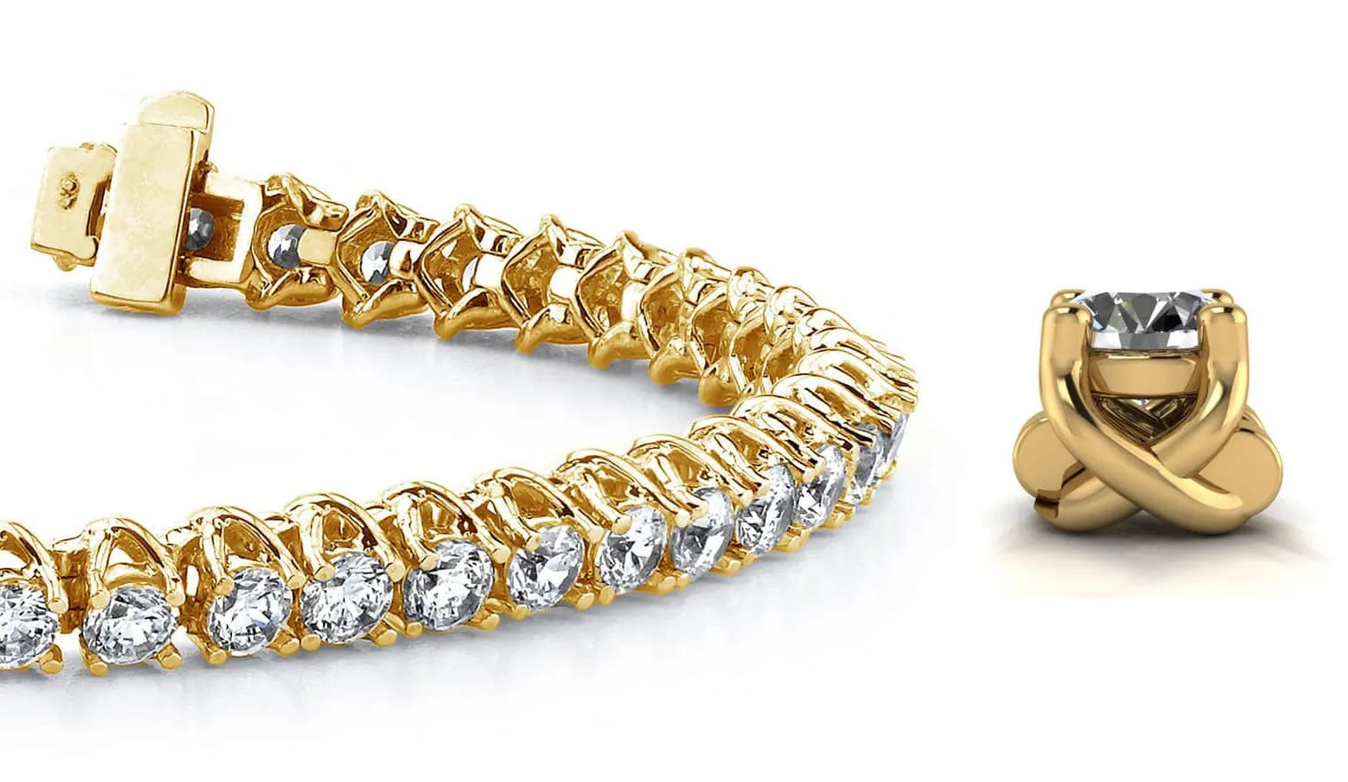 Scoop Link Diamond Strand Lab-Grown Diamond Tennis Bracelet with 10.05 ct.(finished) 4mm